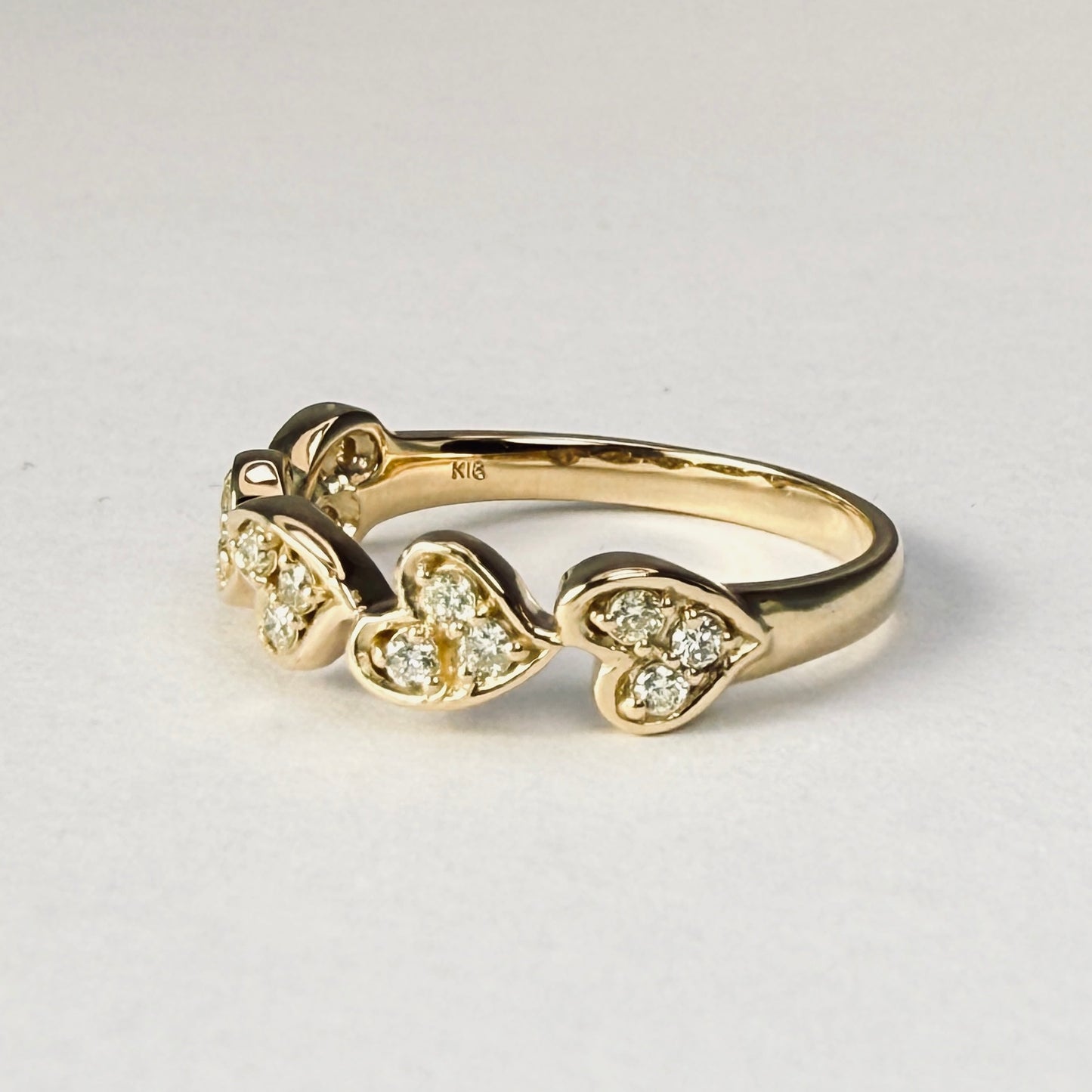 K18 ハートダイヤモンドリング