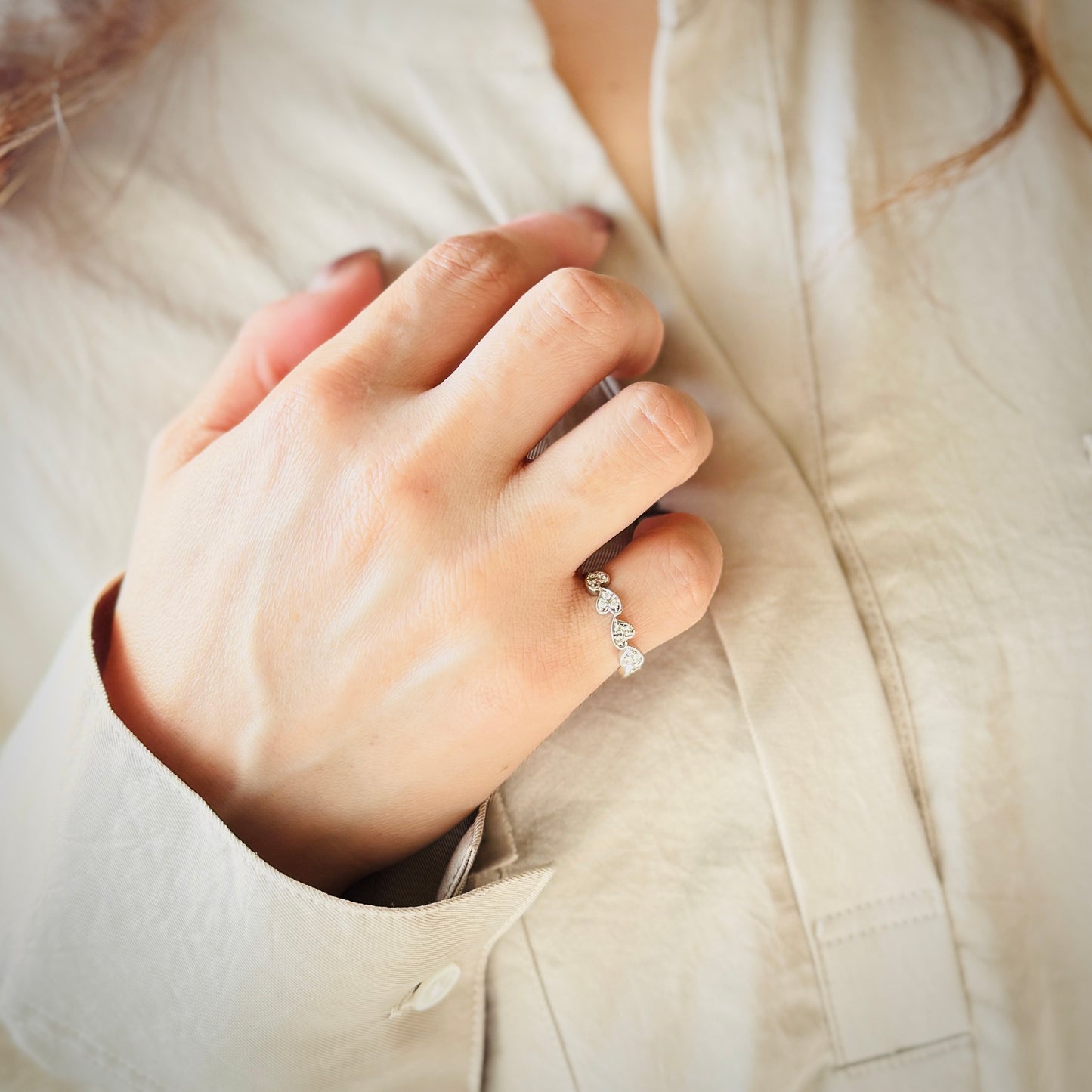 プラチナ ハートダイヤモンドリング