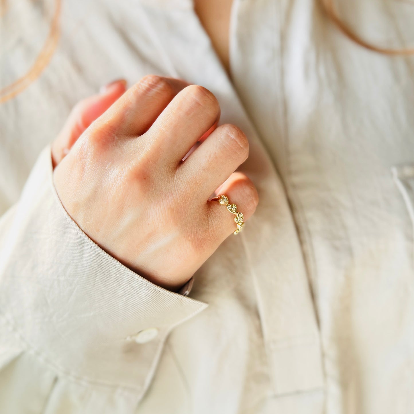 K18 ハートダイヤモンドリング